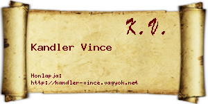 Kandler Vince névjegykártya