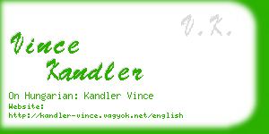 vince kandler business card